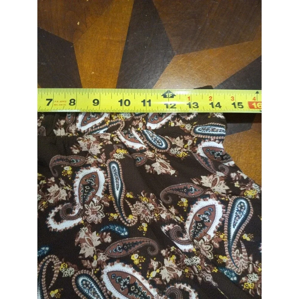 NWT Stitch Fix Vero Moda Brown Paisley Print High Waist Skater Skirt Sz Medium